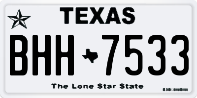 TX license plate BHH7533