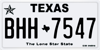 TX license plate BHH7547