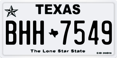 TX license plate BHH7549