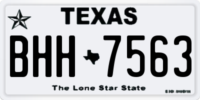 TX license plate BHH7563