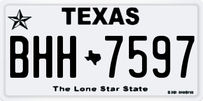 TX license plate BHH7597