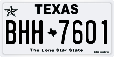 TX license plate BHH7601