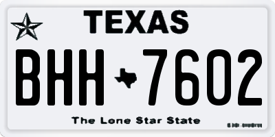 TX license plate BHH7602