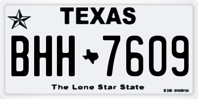 TX license plate BHH7609