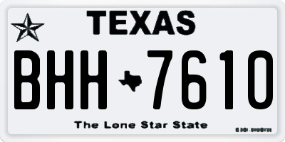 TX license plate BHH7610