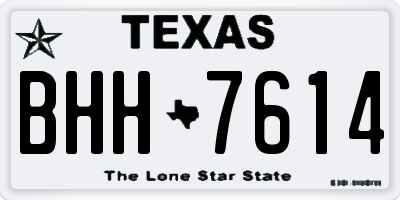 TX license plate BHH7614