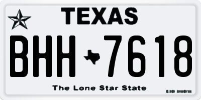 TX license plate BHH7618