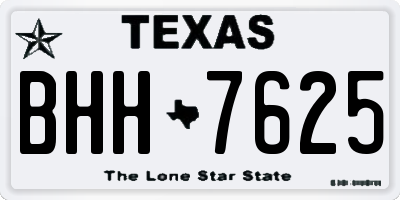 TX license plate BHH7625