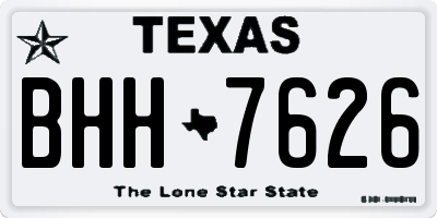 TX license plate BHH7626