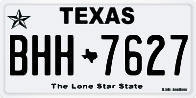 TX license plate BHH7627