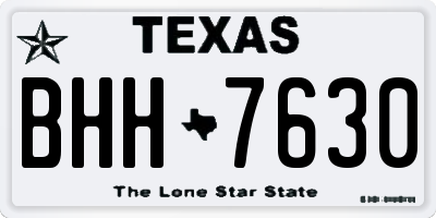 TX license plate BHH7630