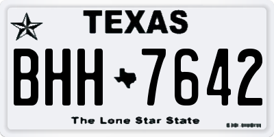 TX license plate BHH7642