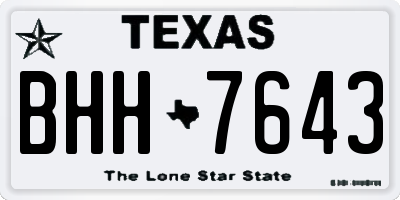 TX license plate BHH7643