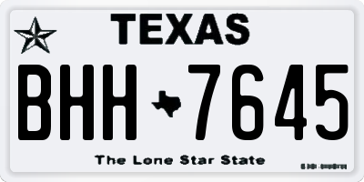 TX license plate BHH7645