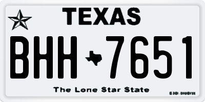 TX license plate BHH7651