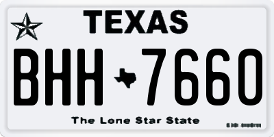 TX license plate BHH7660