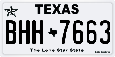 TX license plate BHH7663