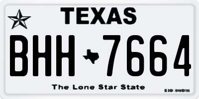 TX license plate BHH7664