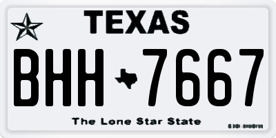 TX license plate BHH7667