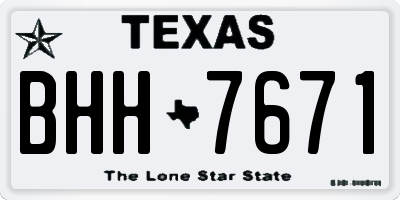 TX license plate BHH7671