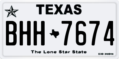 TX license plate BHH7674