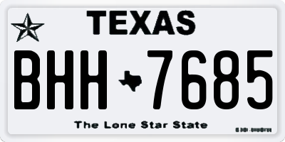 TX license plate BHH7685