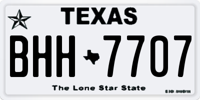 TX license plate BHH7707