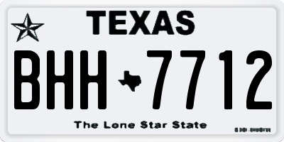 TX license plate BHH7712