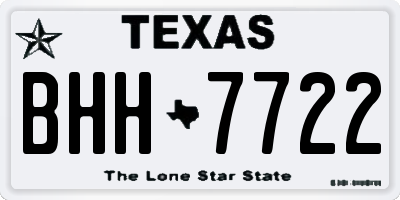 TX license plate BHH7722