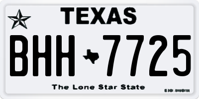 TX license plate BHH7725