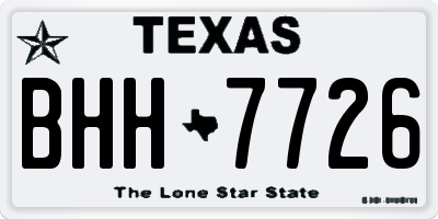 TX license plate BHH7726