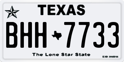 TX license plate BHH7733