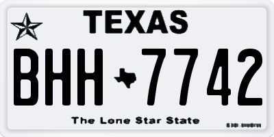 TX license plate BHH7742