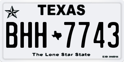 TX license plate BHH7743