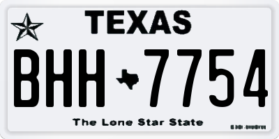 TX license plate BHH7754