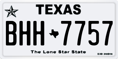 TX license plate BHH7757