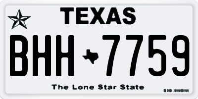TX license plate BHH7759