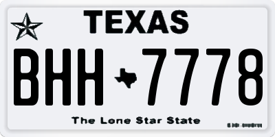 TX license plate BHH7778
