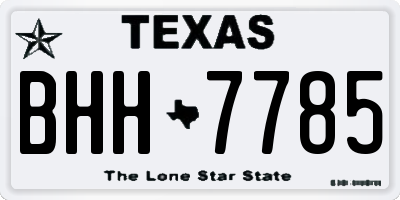 TX license plate BHH7785