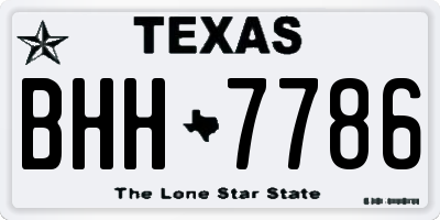 TX license plate BHH7786