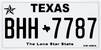 TX license plate BHH7787