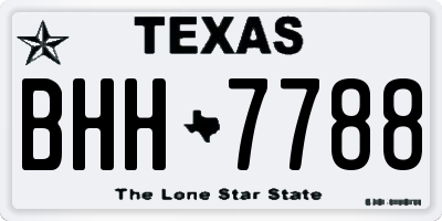 TX license plate BHH7788