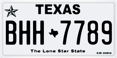 TX license plate BHH7789