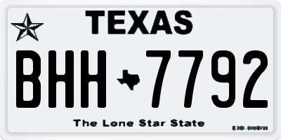 TX license plate BHH7792