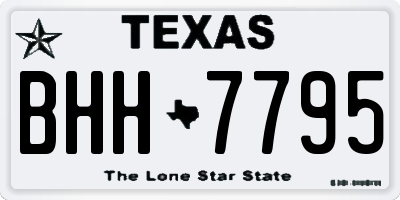 TX license plate BHH7795