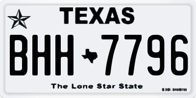 TX license plate BHH7796