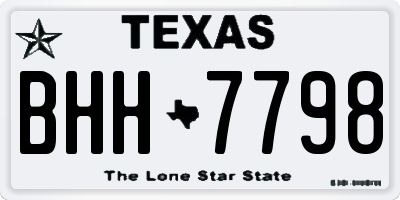 TX license plate BHH7798