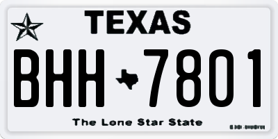 TX license plate BHH7801