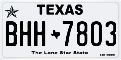 TX license plate BHH7803