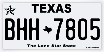 TX license plate BHH7805